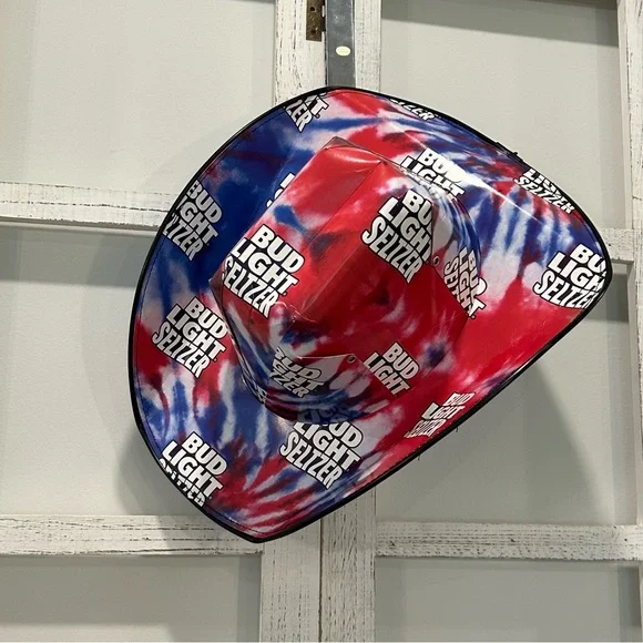 Fun Bud Light Seltzer Cowboy Hat Recycled Beer Box Cardboard One Size Fits Most - Picture 5 of 8
